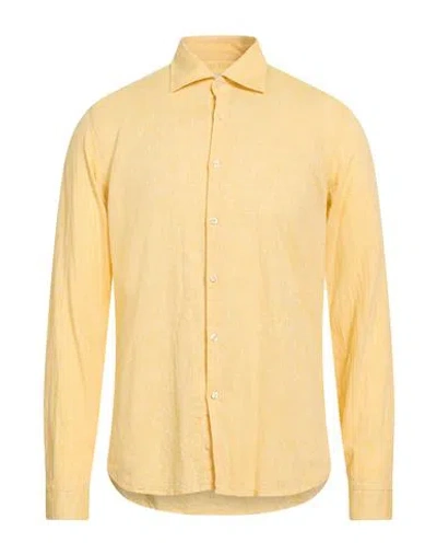 Manuel Ritz Man Shirt Yellow Size 17 Linen, Cotton