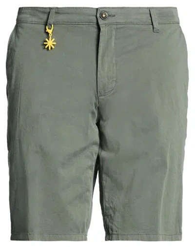 Manuel Ritz Man Shorts & Bermuda Shorts Dark Green Size 38 Cotton, Elastane In Blue