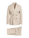 Manuel Ritz Man Suit Beige Size 40 Polyester, Viscose, Elastane In Neutral