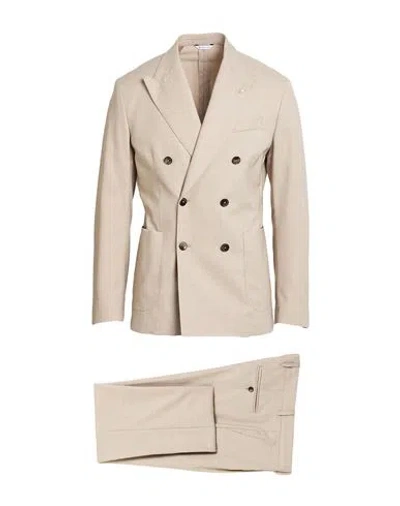 Manuel Ritz Man Suit Beige Size 40 Polyester, Viscose, Elastane