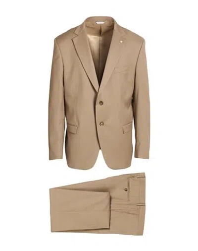Manuel Ritz Man Suit Beige Size 42 Wool, Elastane