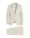 Manuel Ritz Man Suit Beige Size 44 Polyester, Viscose, Elastane In Gray