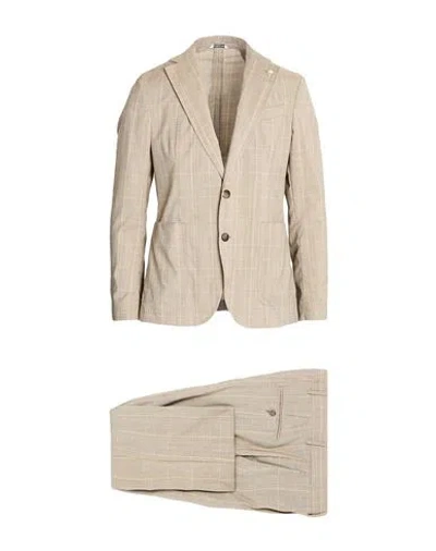 Manuel Ritz Man Suit Beige Size 44 Virgin Wool In Neutral