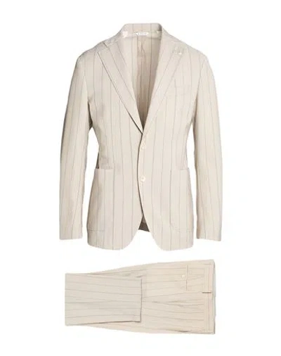 Manuel Ritz Man Suit Beige Size 44 Virgin Wool In Neutral