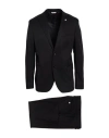 Manuel Ritz Man Suit Black Size 36 Wool, Elastane In Black