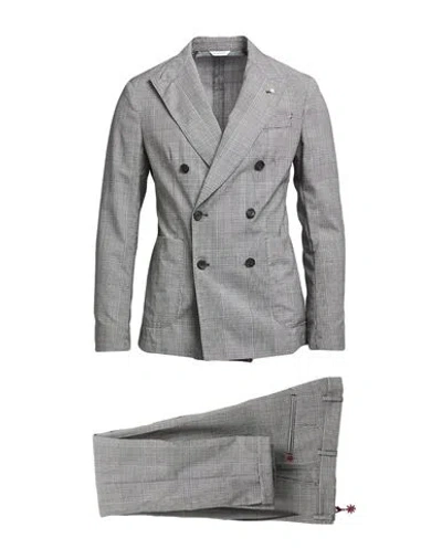 Manuel Ritz Man Suit Black Size 38 Virgin Wool In Gray
