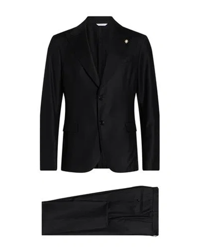 Manuel Ritz Man Suit Black Size 40 Virgin Wool, Elastane