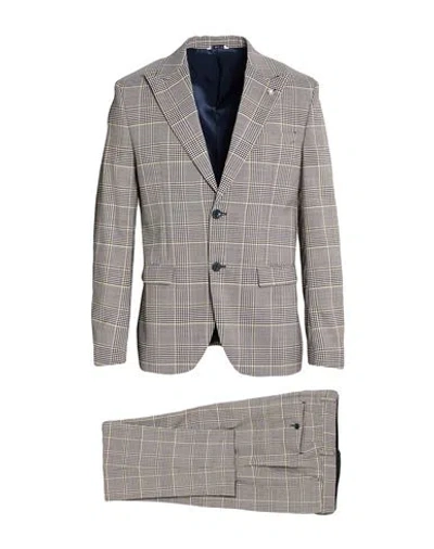 Manuel Ritz Man Suit Black Size 40 Virgin Wool In Gray