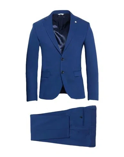 Manuel Ritz Man Suit Blue Size 34 Polyester, Viscose, Elastane