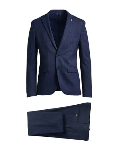 Manuel Ritz Man Suit Blue Size 40 Polyester, Viscose, Elastane