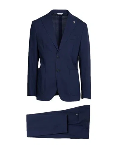 Manuel Ritz Man Suit Blue Size 40 Virgin Wool, Cotton