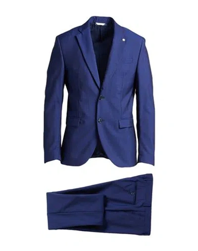 Manuel Ritz Man Suit Blue Size 40 Wool