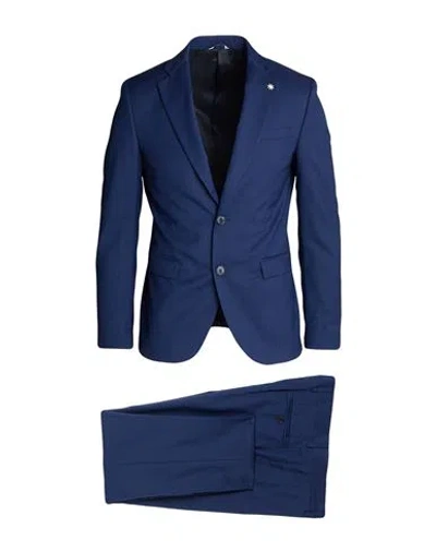Manuel Ritz Man Suit Blue Size 42 Polyester, Viscose, Elastane