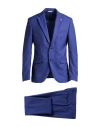 Manuel Ritz Man Suit Blue Size 44 Wool, Elastane In Blue
