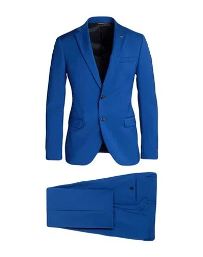 Manuel Ritz Man Suit Blue Size 46 Wool, Elastane