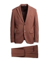 Manuel Ritz Man Suit Brown Size 40 Wool, Elastane