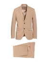 Manuel Ritz Man Suit Camel Size 38 Polyester, Viscose, Elastane In Sand