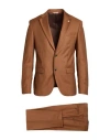 Manuel Ritz Man Suit Camel Size 42 Virgin Wool, Elastane In Brown