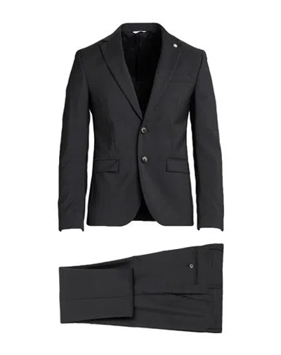 Manuel Ritz Man Suit Charcoal Size 44 Virgin Wool In Black