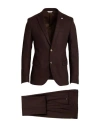 Manuel Ritz Man Suit Chocolate Brown Size 44 Wool, Polyamide, Cashmere, Elastane In Purple
