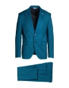 Manuel Ritz Man Suit Deep Teal Size 40 Polyester, Viscose, Elastane In Green