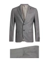Manuel Ritz Man Suit Grey Size 36 Virgin Wool, Elastane In Gray
