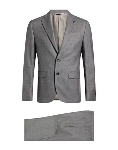 Manuel Ritz Man Suit Grey Size 36 Virgin Wool, Elastane In Gray