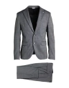 Manuel Ritz Man Suit Grey Size 44 Virgin Wool, Elastane In Grey