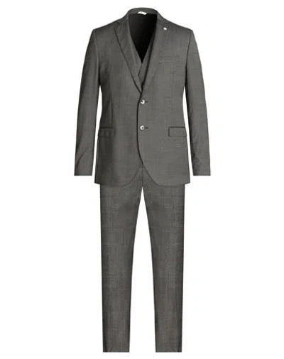 Manuel Ritz Man Suit Lead Size 40 Virgin Wool In Gray