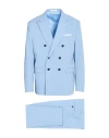 Manuel Ritz Man Suit Light Blue Size 46 Polyester, Viscose, Elastane