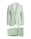 Manuel Ritz Man Suit Light Green Size 42 Polyester, Viscose, Elastane In Green