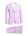 Manuel Ritz Man Suit Lilac Size 34 Polyester, Viscose, Elastane In Purple