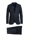 Manuel Ritz Man Suit Midnight Blue Size 38 Polyester, Viscose, Elastane In Blue
