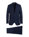Manuel Ritz Man Suit Midnight Blue Size 40 Wool, Elastane In Blue
