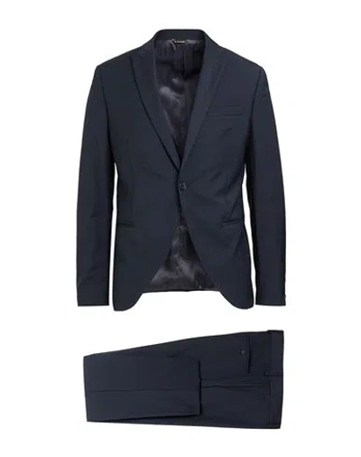 Manuel Ritz Man Suit Midnight Blue Size 44 Virgin Wool In Blue