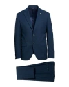 Manuel Ritz Micro-check Tailored Suit In Blue
