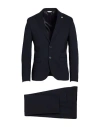 Manuel Ritz Man Suit Midnight Blue Size 46 Polyester, Viscose, Elastane In Black