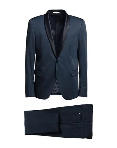 Manuel Ritz Man Suit Navy Blue Size 42 Polyester, Cotton, Elastane