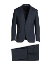 Manuel Ritz Man Suit Navy Size 40 Polyester, Viscose, Elastane In Black