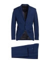 Manuel Ritz Man Suit Navy Size 42 Polyester, Wool, Elastane In Blue