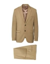 Manuel Ritz Man Suit Sand Size 40 Wool, Elastane In Brown