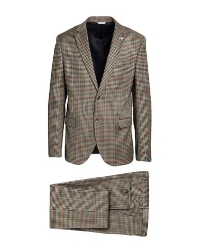 Manuel Ritz Man Suit Sand Size 44 Polyester, Viscose, Elastane