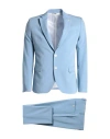 Manuel Ritz Man Suit Sky Blue Size 36 Polyester, Viscose, Elastane In Blue