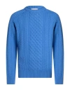 Manuel Ritz Man Sweater Azure Size S Wool, Polyamide In Blue