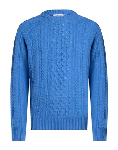 Manuel Ritz Man Sweater Azure Size S Wool, Polyamide In Blue