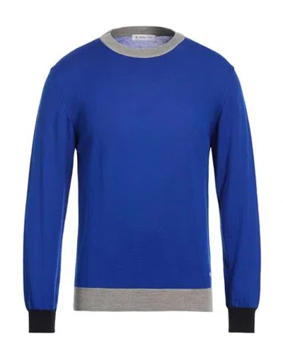 Manuel Ritz Man Sweater Bright Blue Size L Virgin Wool, Acrylic In Multi