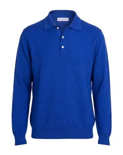 Manuel Ritz Man Sweater Bright Blue Size L Virgin Wool, Acrylic