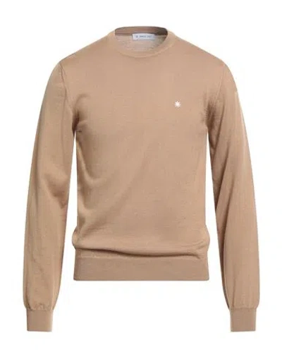 Manuel Ritz Man Sweater Camel Size Xxl Wool In Brown