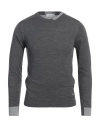 Manuel Ritz Man Sweater Charcoal Size S Merino Wool, Acrylic In Grey