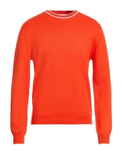 Manuel Ritz Man Sweater Coral Size Xl Linen, Cotton In Red